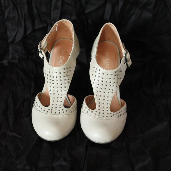 Aldo, 6.5 US, cream heel - Picture 1 of 6